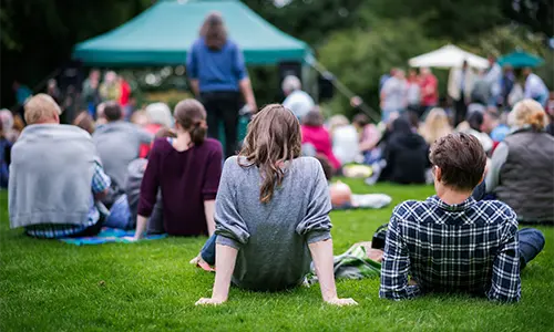 Community event People watching a community event at Knights Grange, Winsford, Cheshire