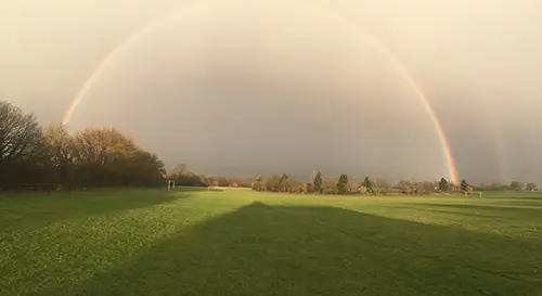 Rainbow over Knights Grange by TCA